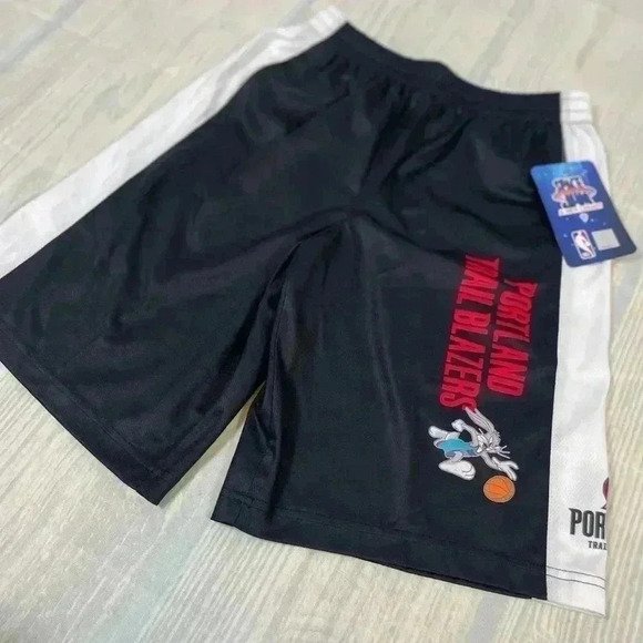 NEW Youth M 10/12 Black Portland Trail Blazers Space Jam 2 Slam Dunk Mesh shorts - Picture 1 of 15